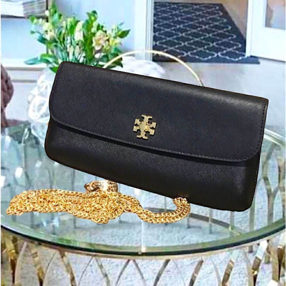 TORY BURCH DIANA CLUTCH BLACK CROSSBODY BAG